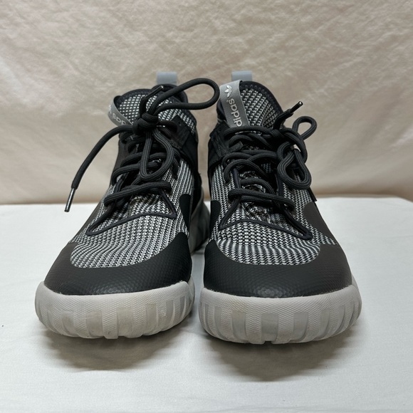 Men’s Adidas Gray and Black Tubular x High Cut Tennis Shoes Size 9 - Picture 11 of 16